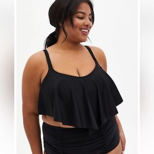 Torrid Wireless V Flounce Bikini Top